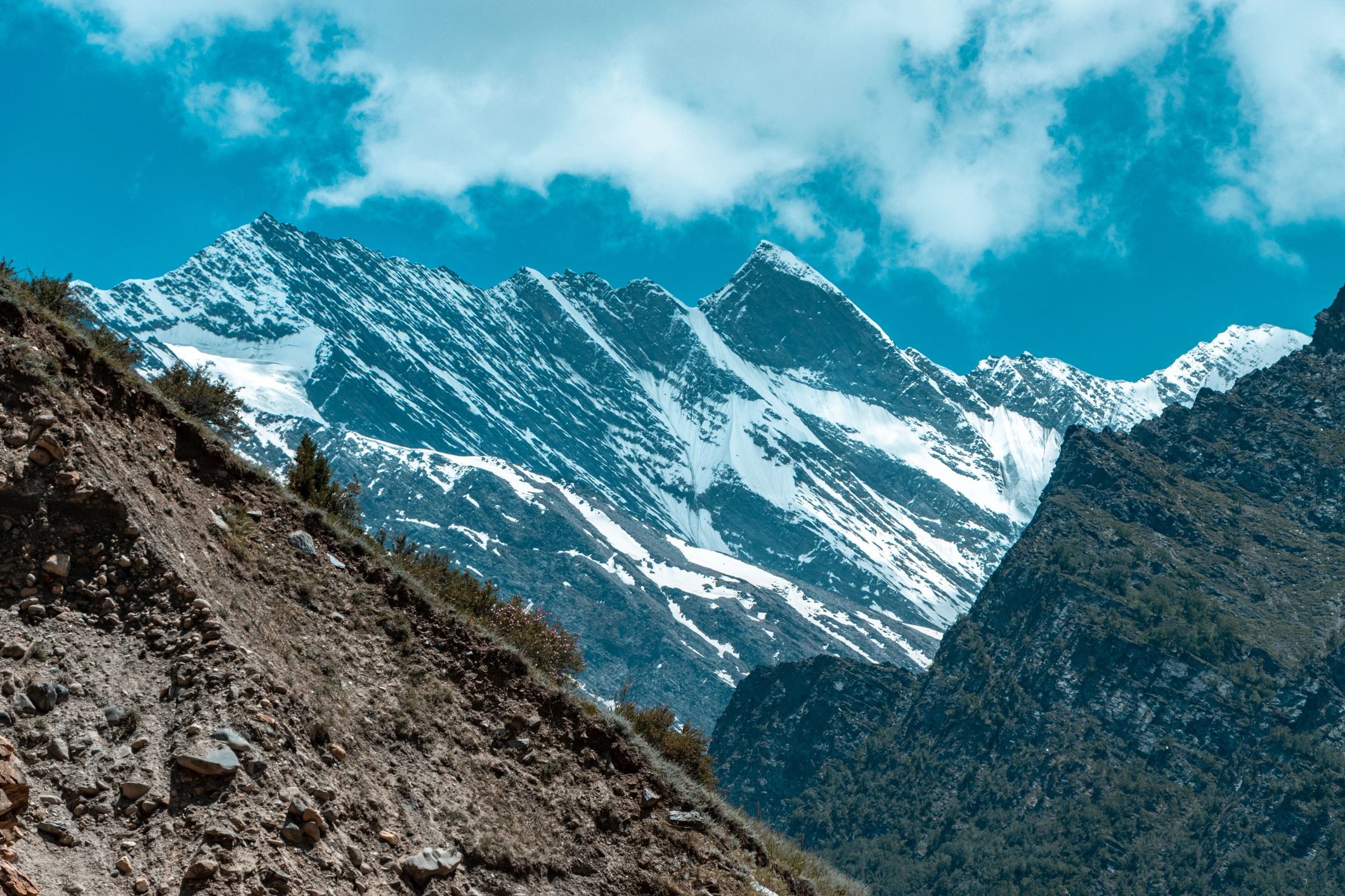 Snow-covered Himalayan peaks for pilgrimage travel